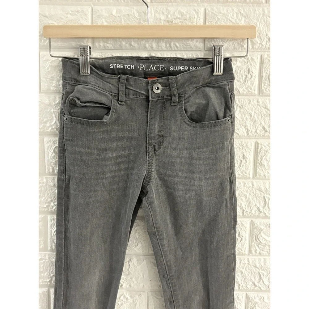 THE CHILDRENS PLACE SIZE 8 GIRLS JEANS STRETCH‎ SUPER SKINNY GRAY DENIM